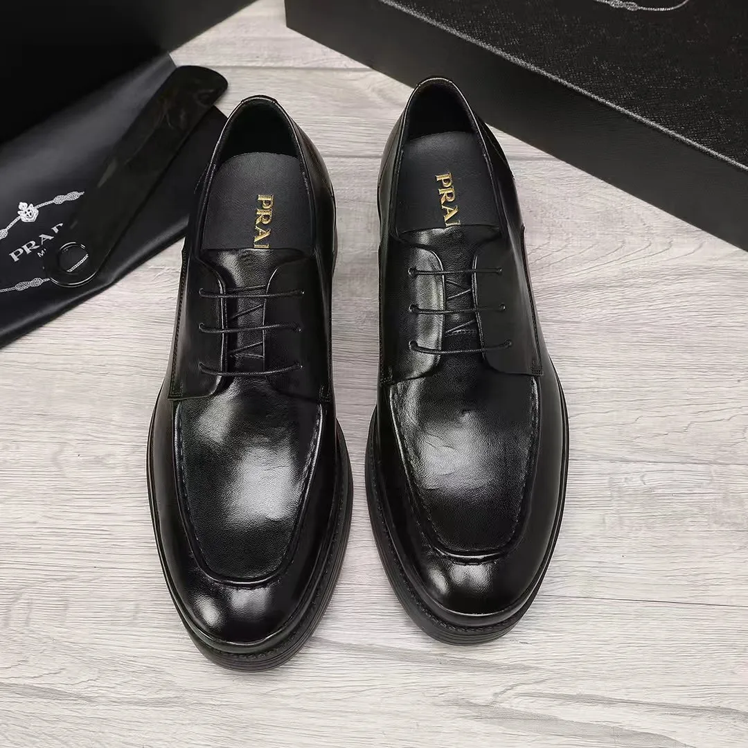 Men's shoes 💰540 💰💰🎩🎩【Prada】Counter 1:1⬆️original reproduction, absolute quality🆗original outsole, high-quality imported rubber, wear-resistant and non-slip, never degummed, upper material: imported first-layer cowhide➕anti-slip foam outsole, official website material, inner material: water-dyed 🐂leather lining, optional! Code number 38-45